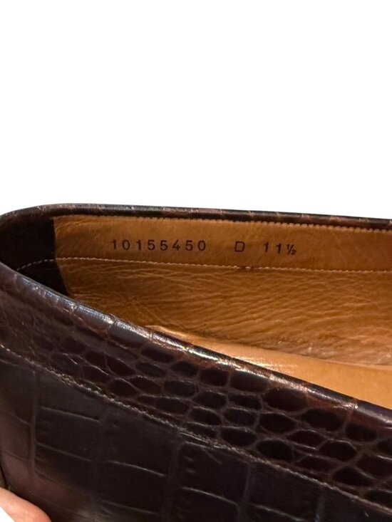 Santoni Men\'s Brown Crocodile Leather Loafers, Size 11.5 main image 6